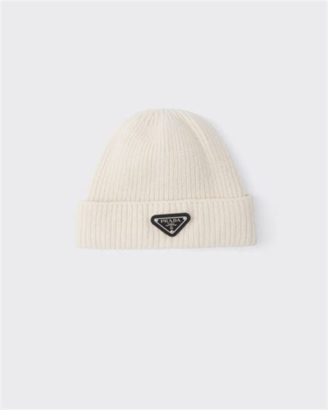 white Prada beanie